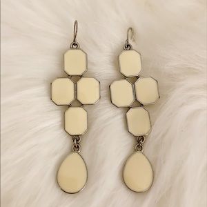 White Chandelier Earrings